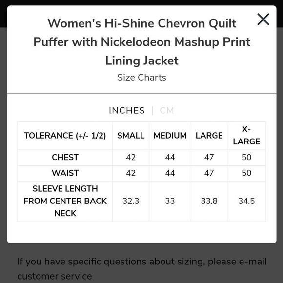 Members Only X Nickelodeon Hi Shine Chevron Puffer‎ Jacket Black Womens Small - Picture 11 of 11